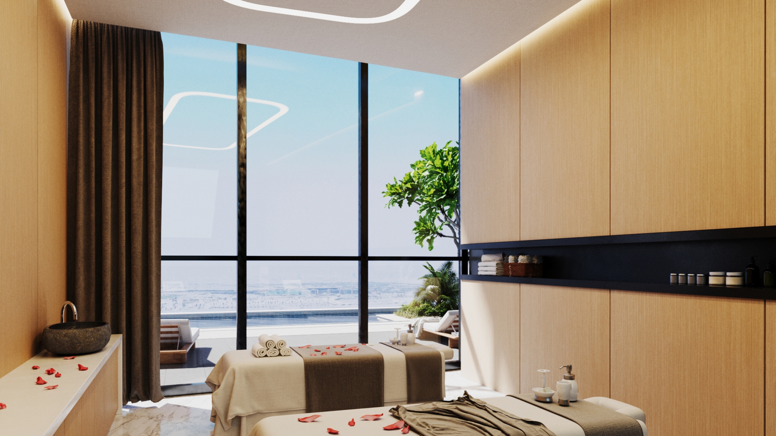Luxury space with massage beds and treatments